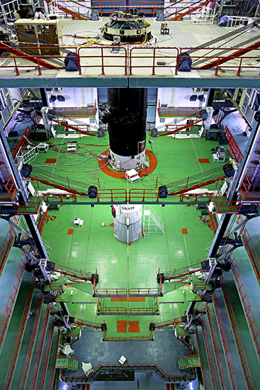 Assembly of L-40 Strap-Ons with Core Stage of GSLV-D5 Assembly of L-40 Strap-Ons with Core Stage of GSLV-D5