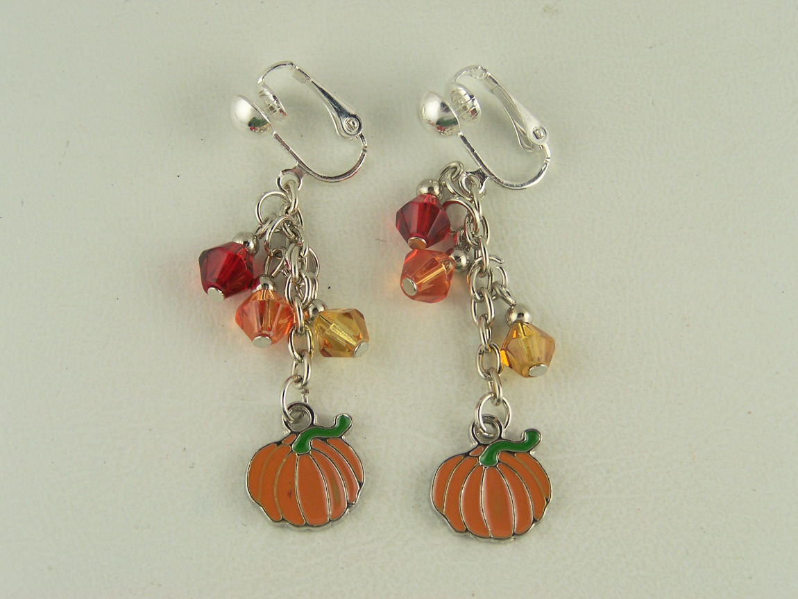 The Clip On Earring Store Stylist Halloween Clip On Earrings Pumpkin