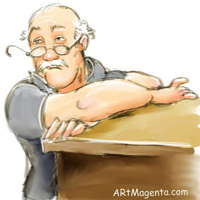Thinking can be confusing is a caricature by artist and illustrator Artmagenta