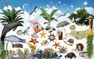 Scrapkit de imagenes de playa para photoshop