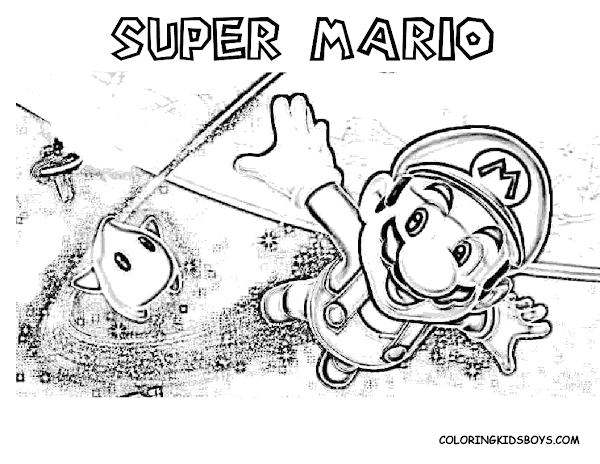 Super Mario Galaxy Coloring Pages to Print