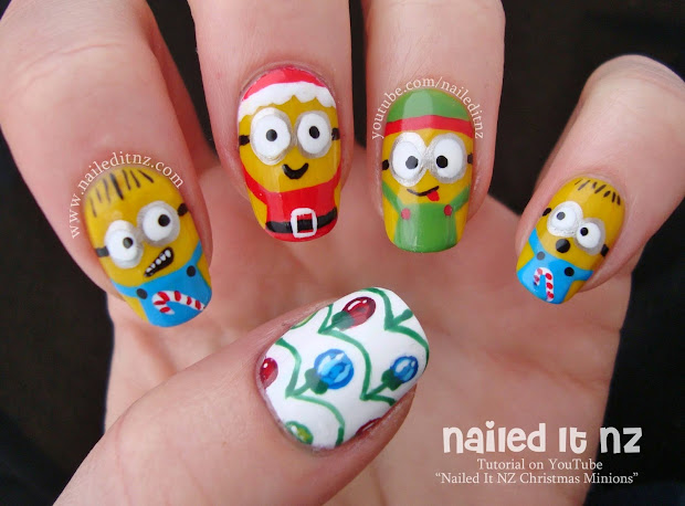 christmas minions nail art inspired