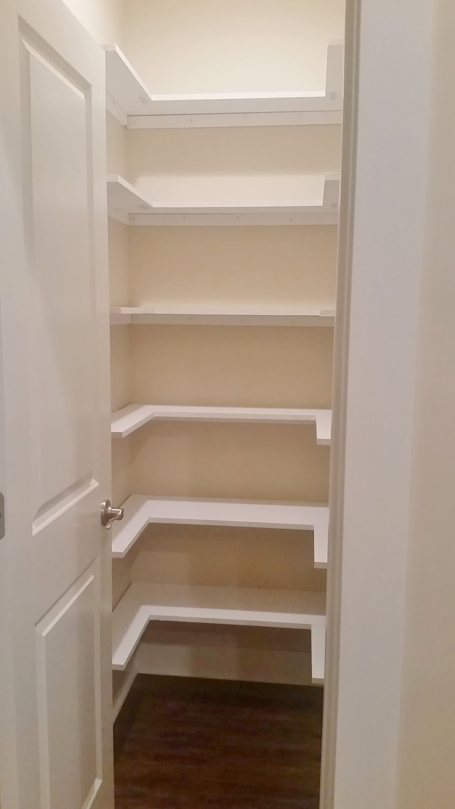 kitchen pantry makeover replace wire shelves with wrap around wood
