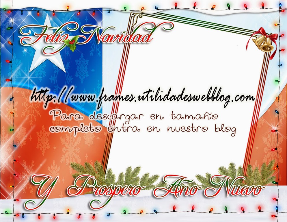 Marco para fotos navideñas con la bandera de Chile