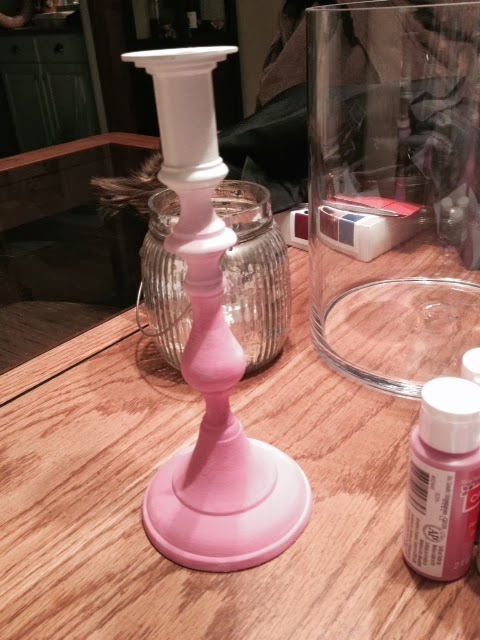 crafts, ombre, candlestick, decor, valentines day