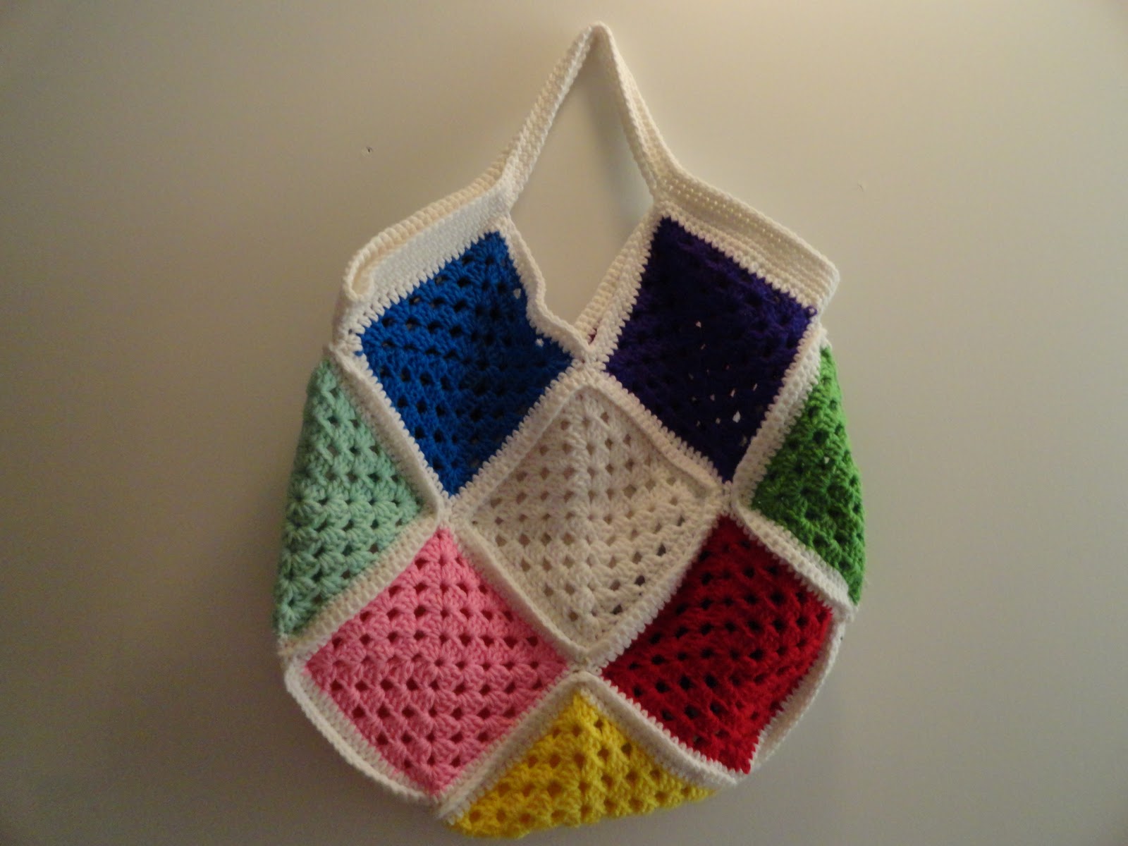 Crochet Crazy Mama: Large Crochet Granny Square Scrap Bag