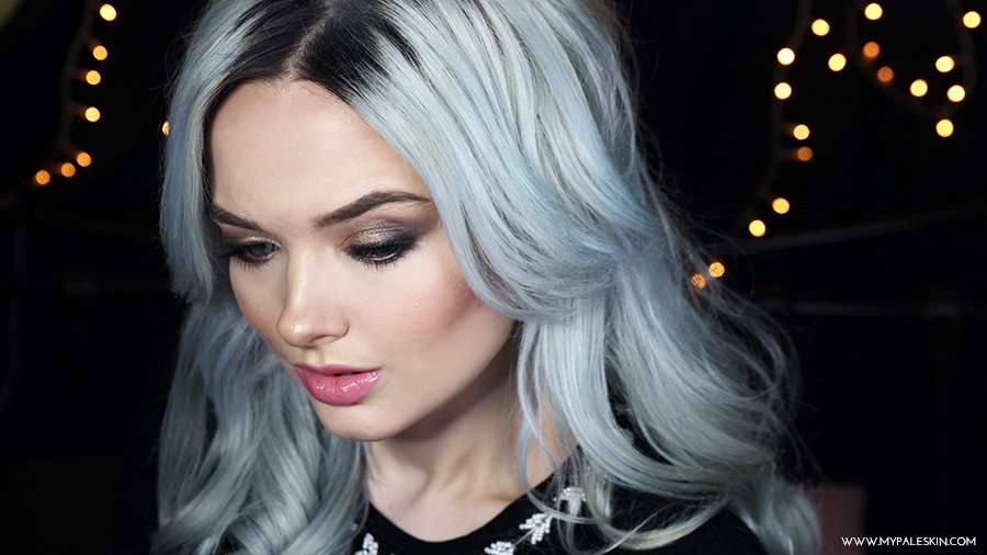 pale blue with pale copper hair