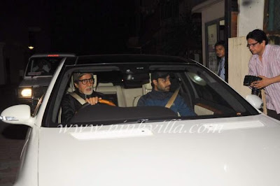 Amitabh & Abhishek Bachchan @ Screening Of Singham 