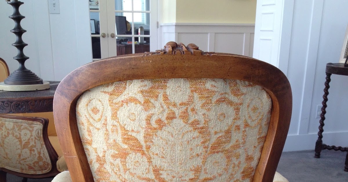 WHITE + GOLD ANTIQUE CHAIR REUPHOLSTERING + EDESIGN UPDATE