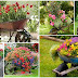 Old Wheelbarrow as a Planter - 15 great ideas
