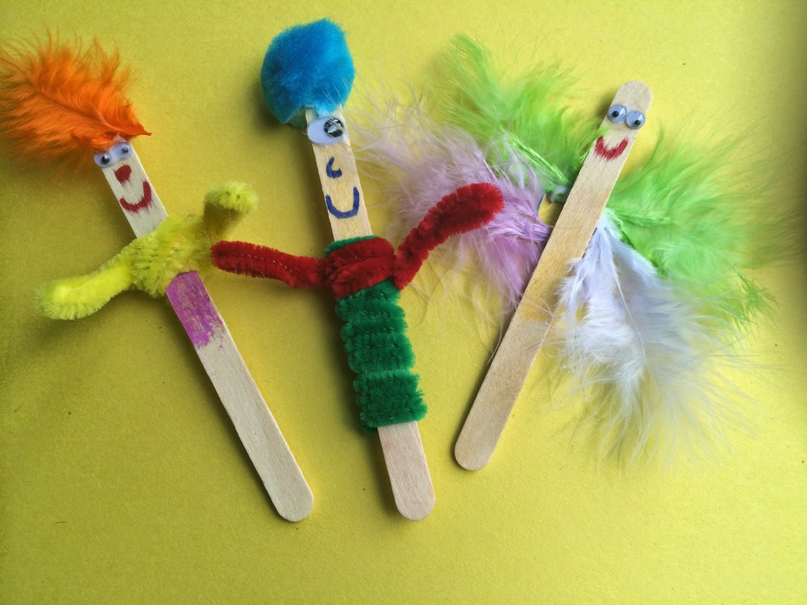Mini and Mommies Popsicle Stick Puppets Kids' Art + Pretend Play