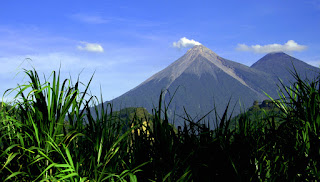Antigua Guatemala, Central America Volcanoes Pacaya, Aqua, Fuego and Acatenango
