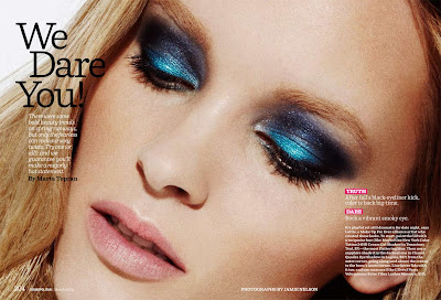 photographe beauté paris, blue smokey eyeshadow, cosmopolitan beauty, model pernilla frasander