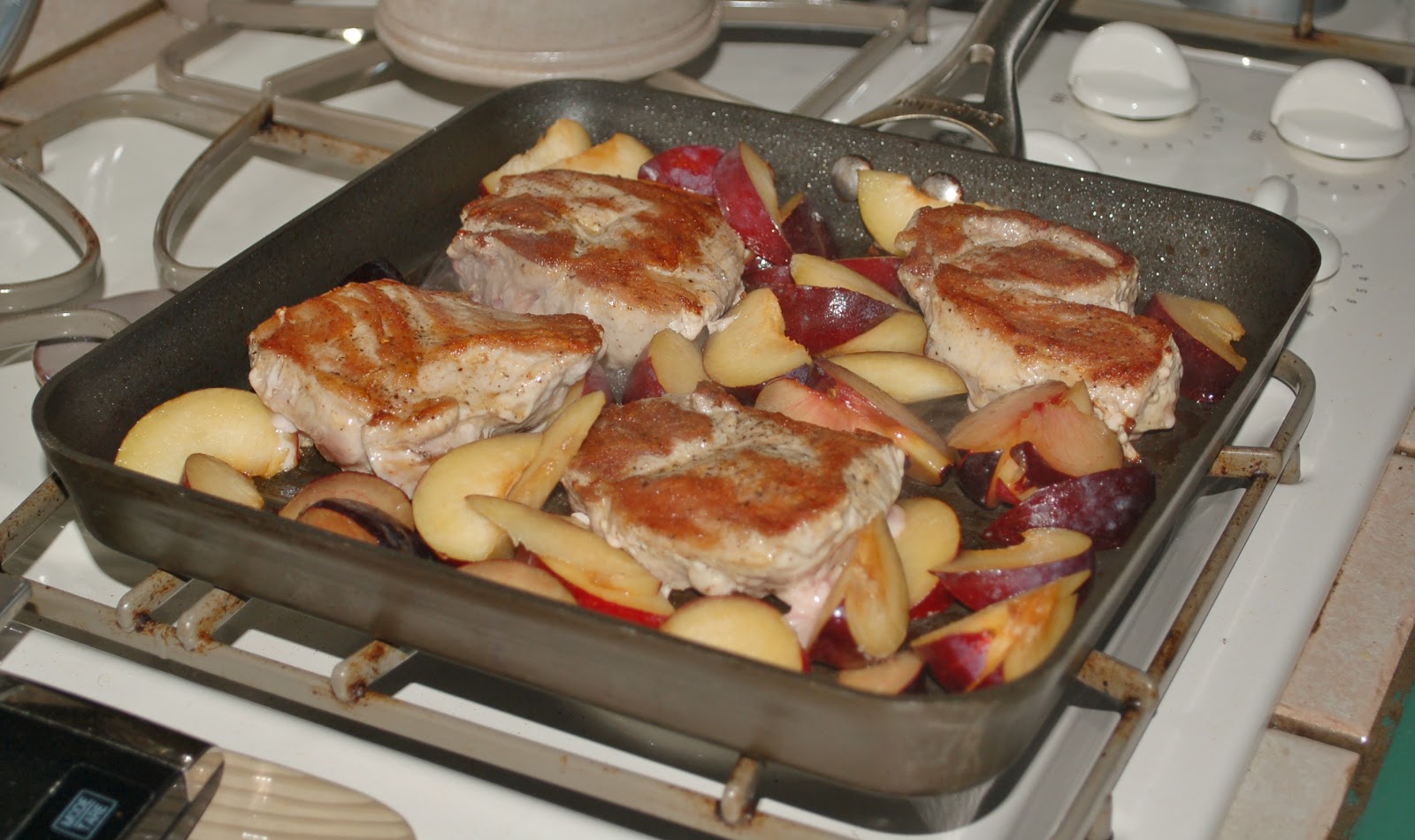 The Spice Garden Pork Chops with Plums and Chinese Spices
