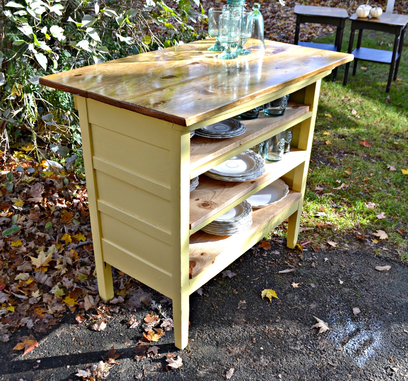 Heir and Space A Cheerful Yellow Kitchen Island
