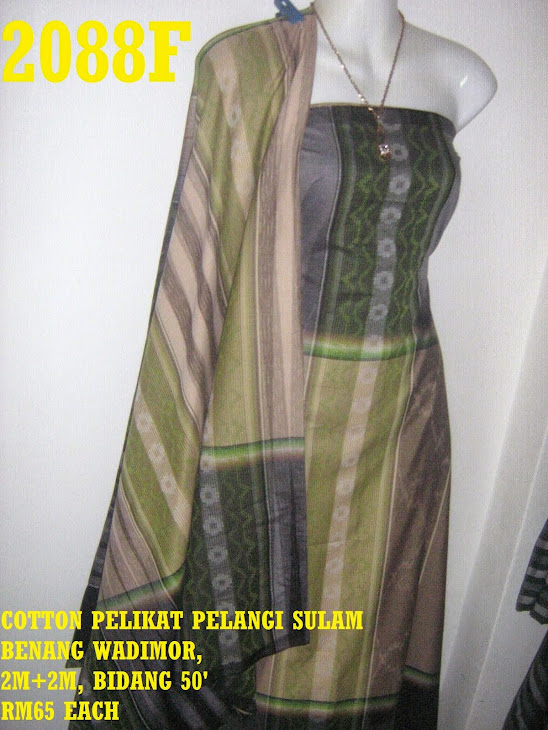 2088F: COTTON PELIKAT PELANGI SULAM BENANG WADIMOR,  2M+2M, BIDANG 50, CANTIK MENARIK