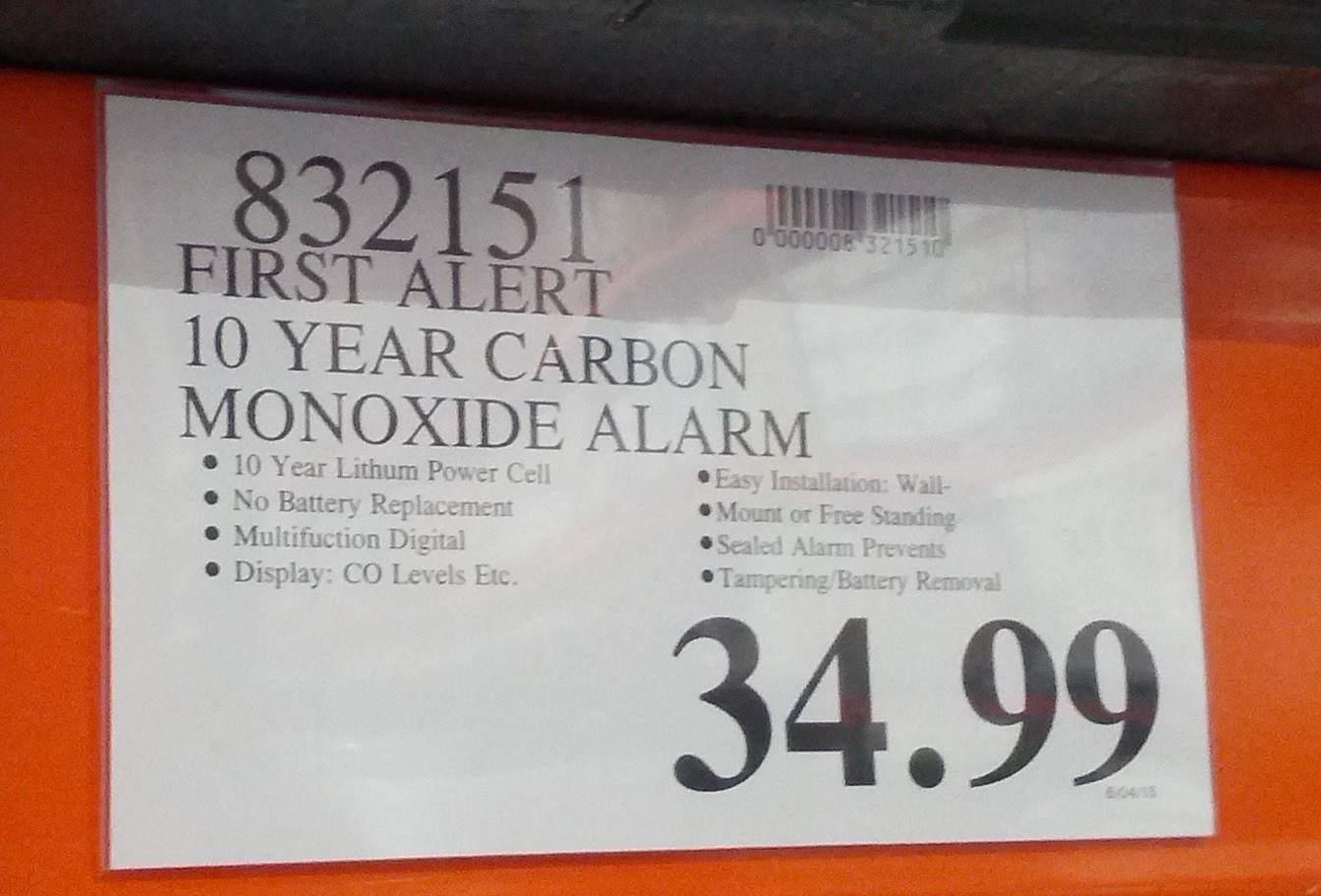 First Alert 10year Carbon Monoxide Alarm Costco Weekender