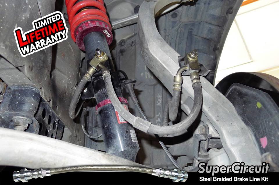 SUPERCIRCUIT Steel Braided Brake Lines Nissan Fairlady 350Z Steel Braided Brake Line Kit (non