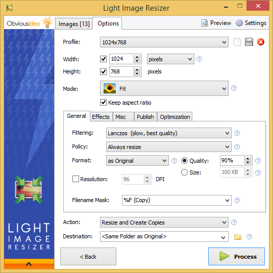 old version light image resizer