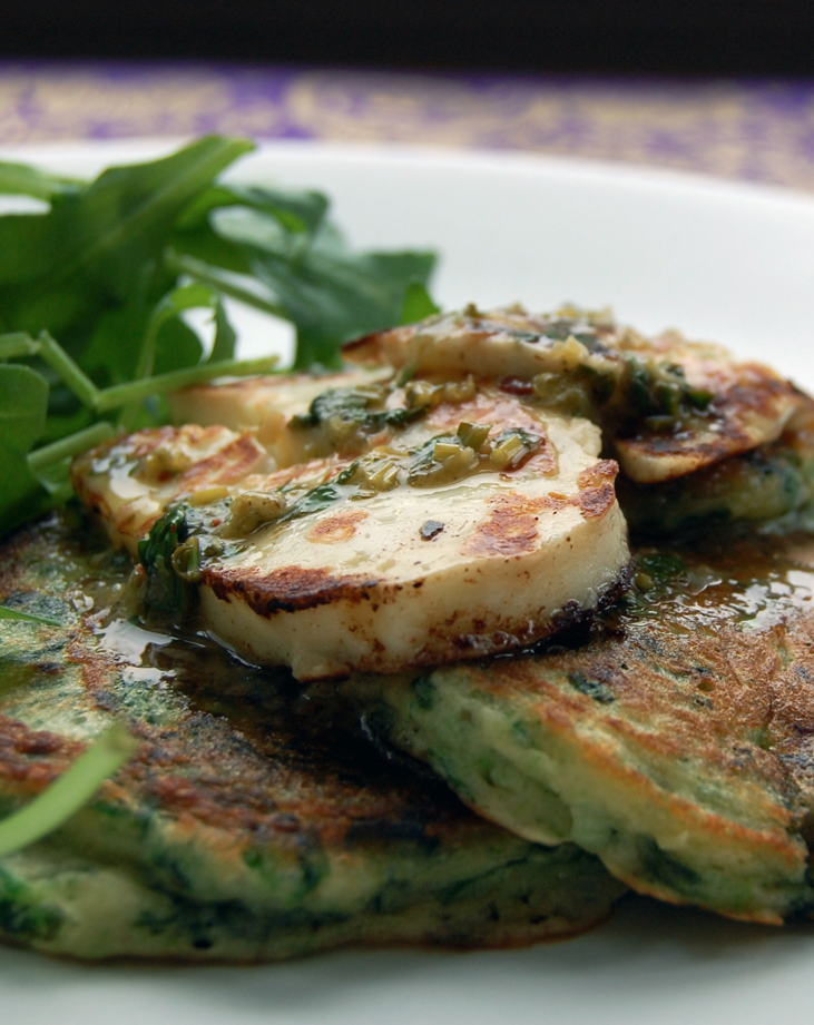 Scrumpdillyicious Ottolenghi's Green Pancakes with Lime Butter