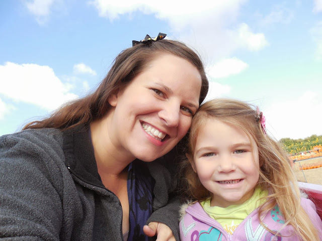 Here's one of S and I on our first hay ride to make up for it :)