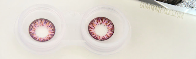 Klenspop Review: Bunny 4-Color C25 Pink The Lenspop Bunny 4-Color Pink circle lenses feature a multicolored blend of purple, pink, and orange hues.