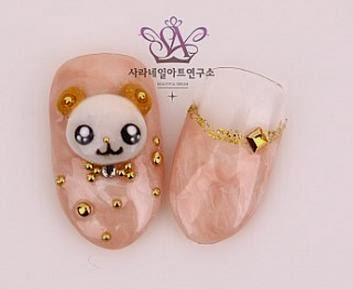 sara nail korean cute bear
