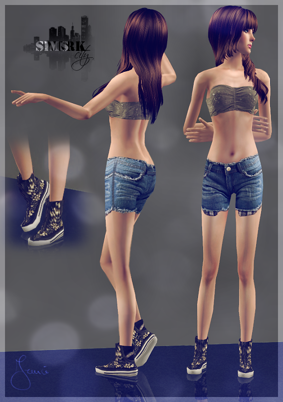 sims -  The Sims 2. Женская одежда: повседневная. Часть 3. - Страница 28 33-+Top+&+shorts