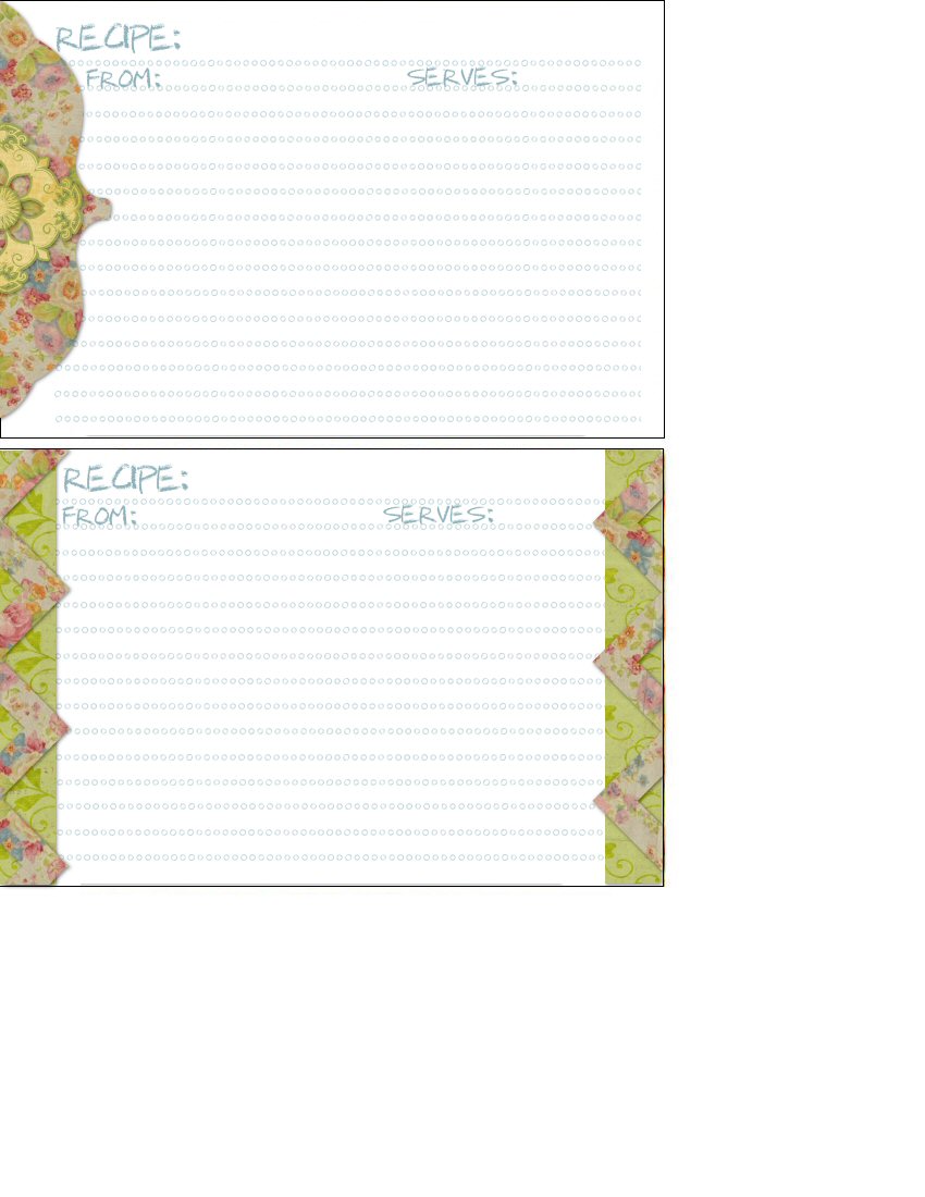 print recipes cards