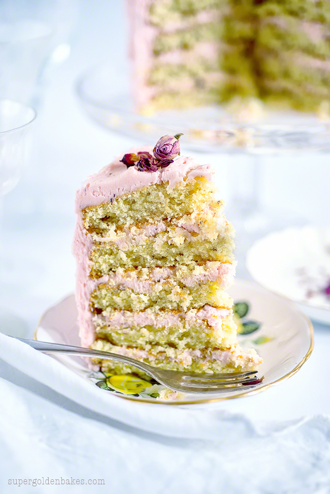 Perfectly Romantic Rose & Lemon Cake supergolden bakes