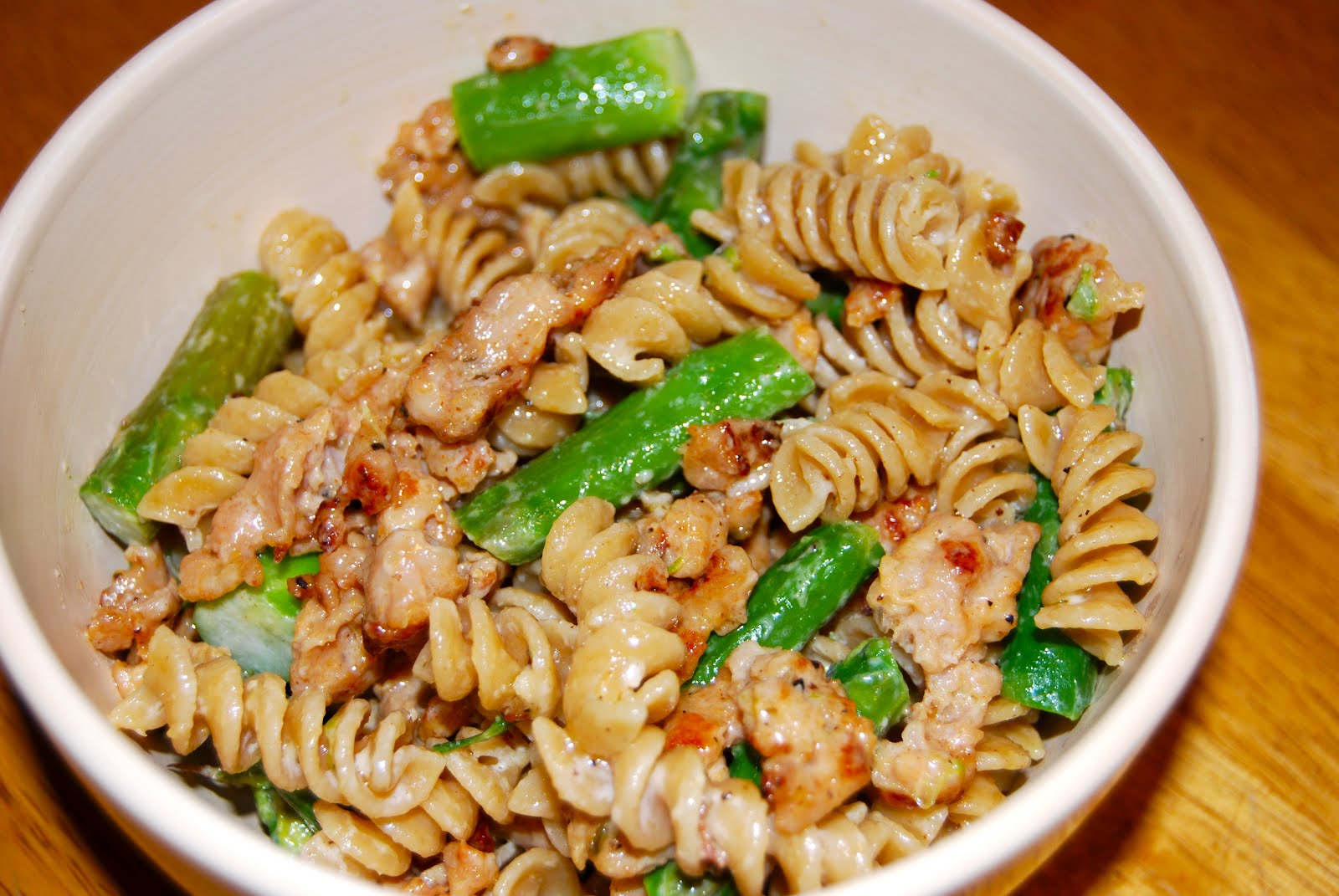 Juliann's Easy Eats Rotini with Sausage & Asparagus