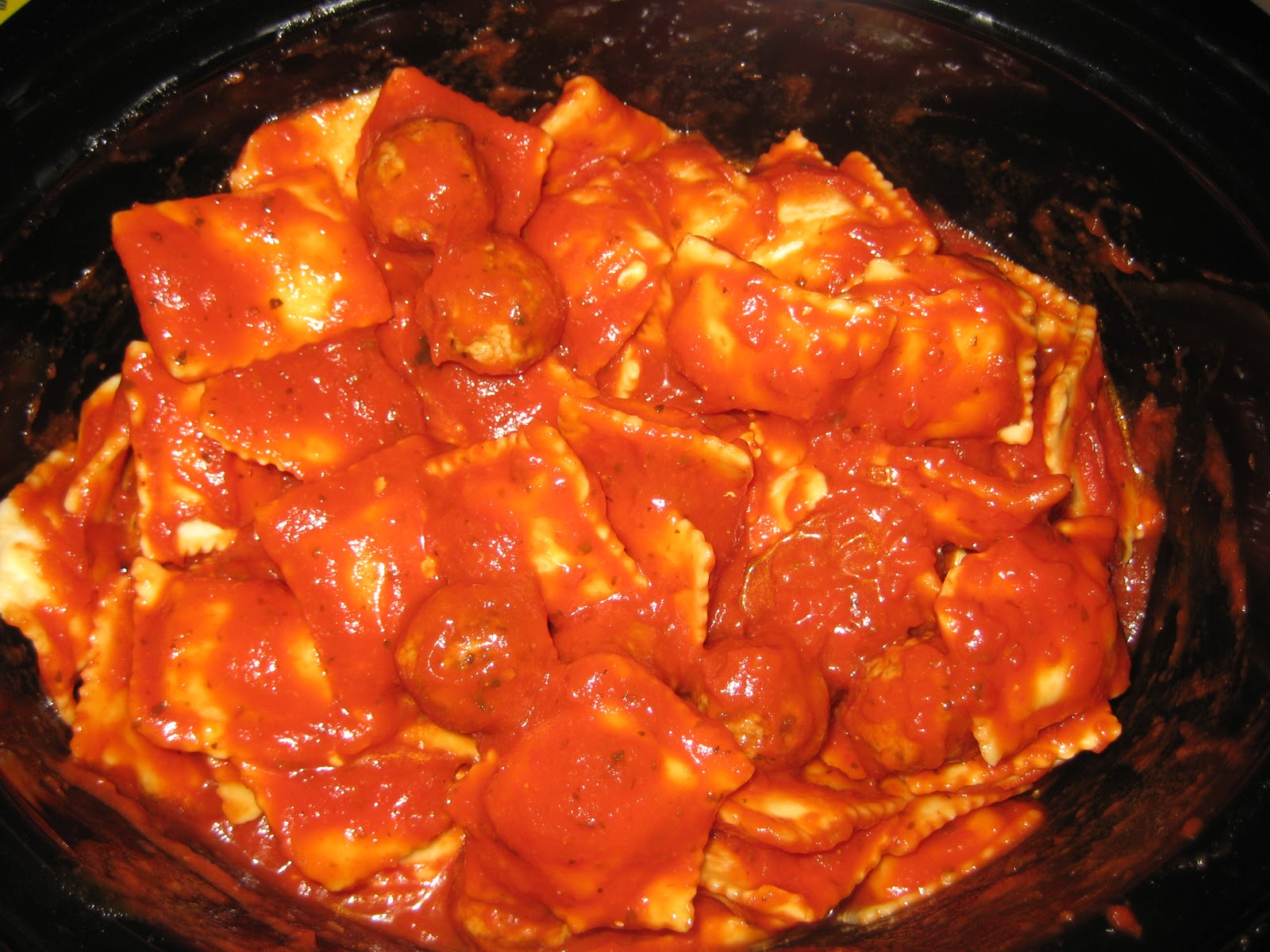 Baking Momma of Two Crock Pot Recipe Ravioli and Meatballs