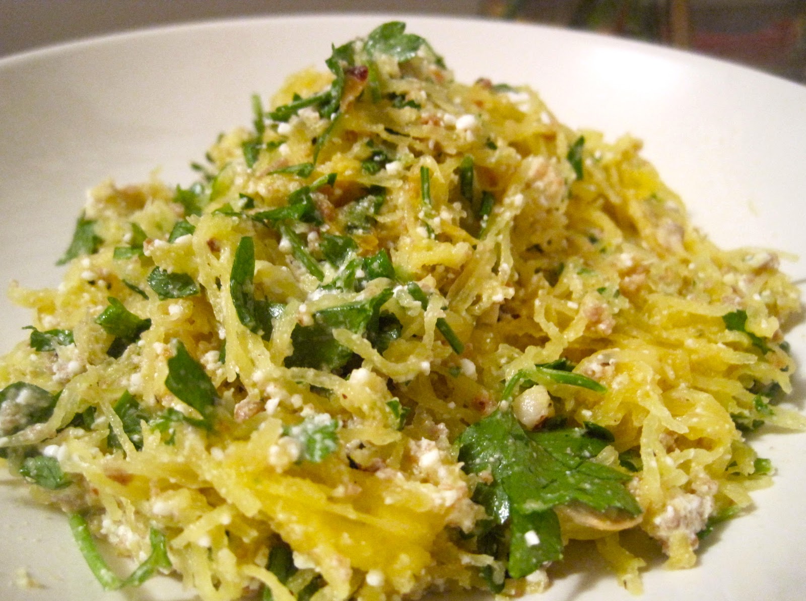 Kvell in the Kitchen Spaghetti Squash with Ricotta, Hazelnuts & Parsley