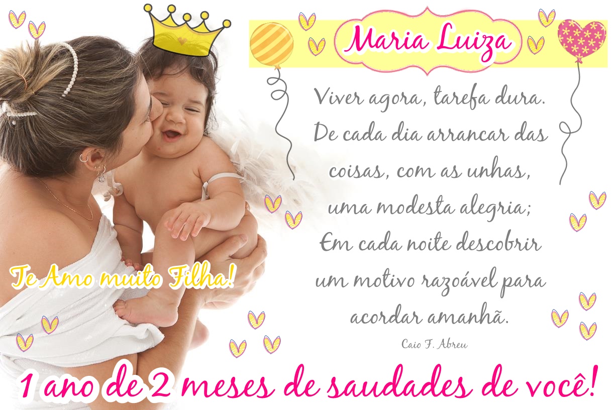 Maria Luiza, meu Anjo.: Filha... hoje é mais um... mais um dia 20... 1