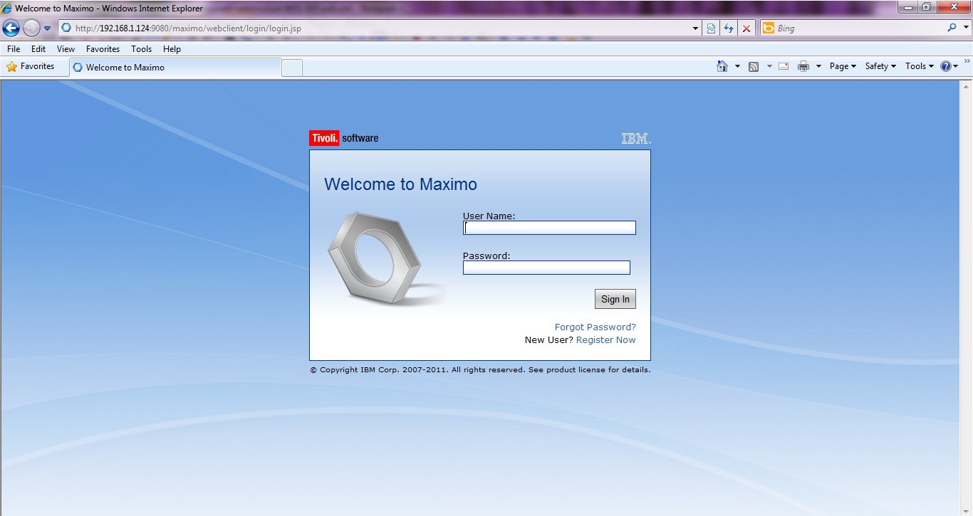 A Crazy Java Developer in Alexandria IBM Maximo 7.5 login screen changing