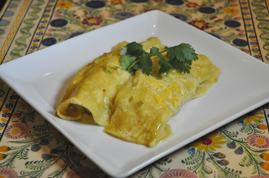 Stealth Cooking Crab, Artichoke, and Spinach Enchiladas