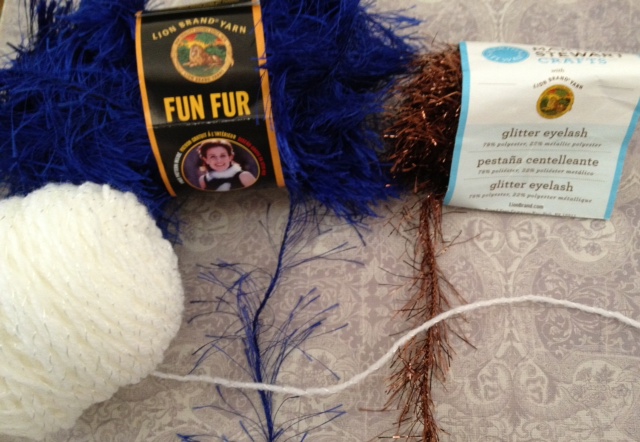 Red Fun Fur Yarn, 2 Skeins, Lion Brand, Destashing, Eyelash Yarn 