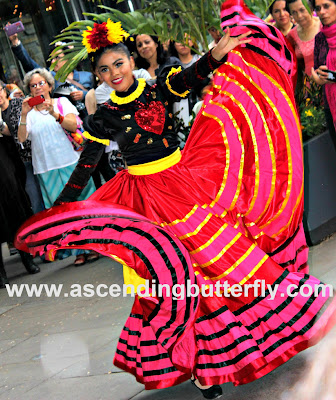 Dancing Frida Kahlo performs alongside Mariachi Flor de Toloache at The New York Botanical Garden Frida Khalo Art Garden Life Exhibition