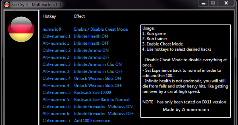 far cry 3 trainer directx 11