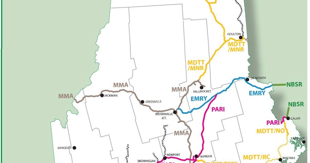 header Map of Maine Railway Systems