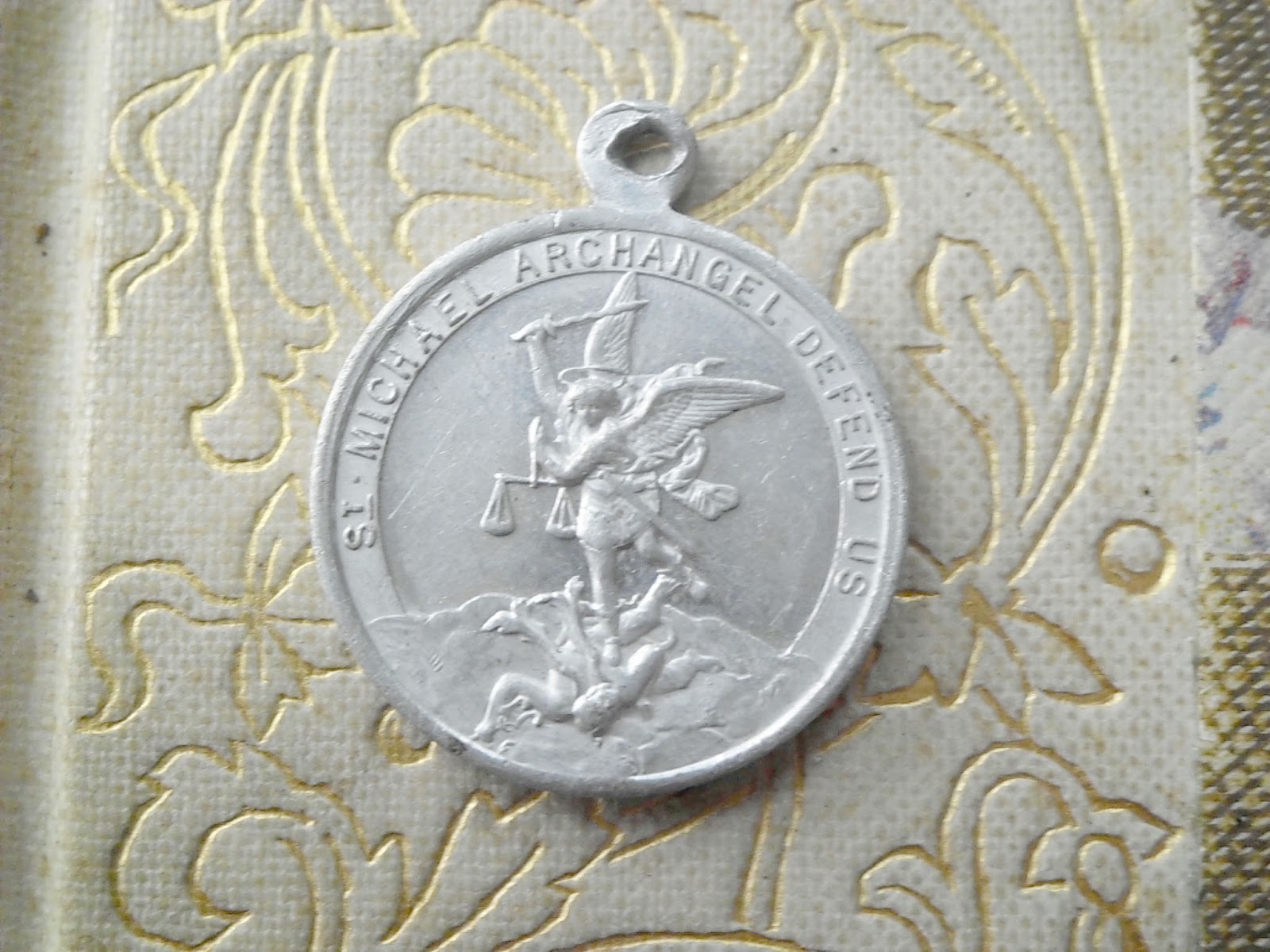 Vintage Religious Medals Vintage Aluminum Religious Medal St. Michael