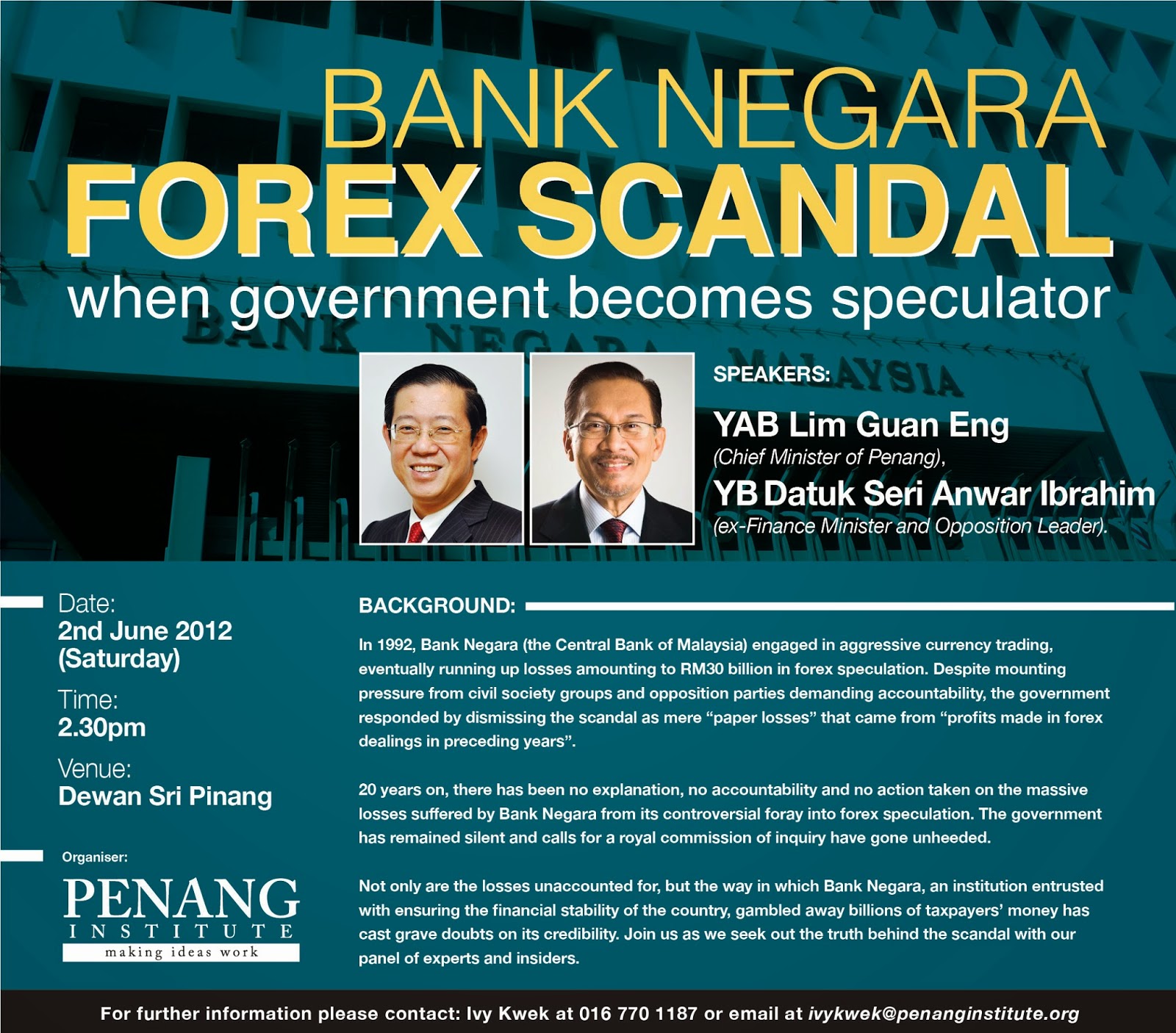 One Reply to “The Bank Negara RM30 Billion Forex Losses Scandal”