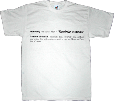telefonica movistar timofonica vomistar monopoly useless Politics spain is different t-shirt ephemeral-t-shirts
