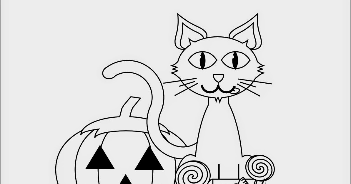 Free black cat coloring pages halloween