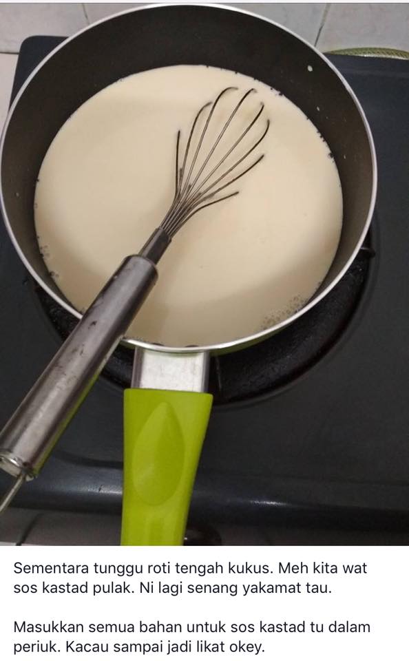 Resepi Puding Roti Kukus Sos Kastard Abang Terlajak Laris