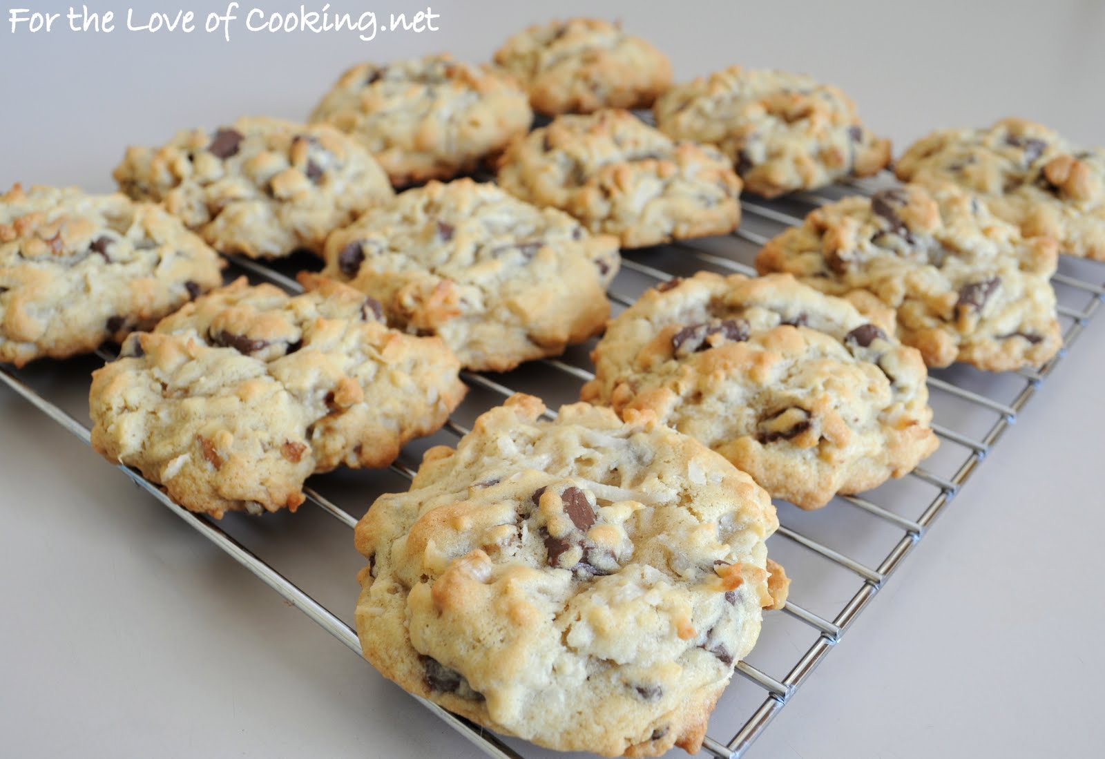 Coconut, Chocolate Chunk, and Walnut Cookies For the Love of Cooking