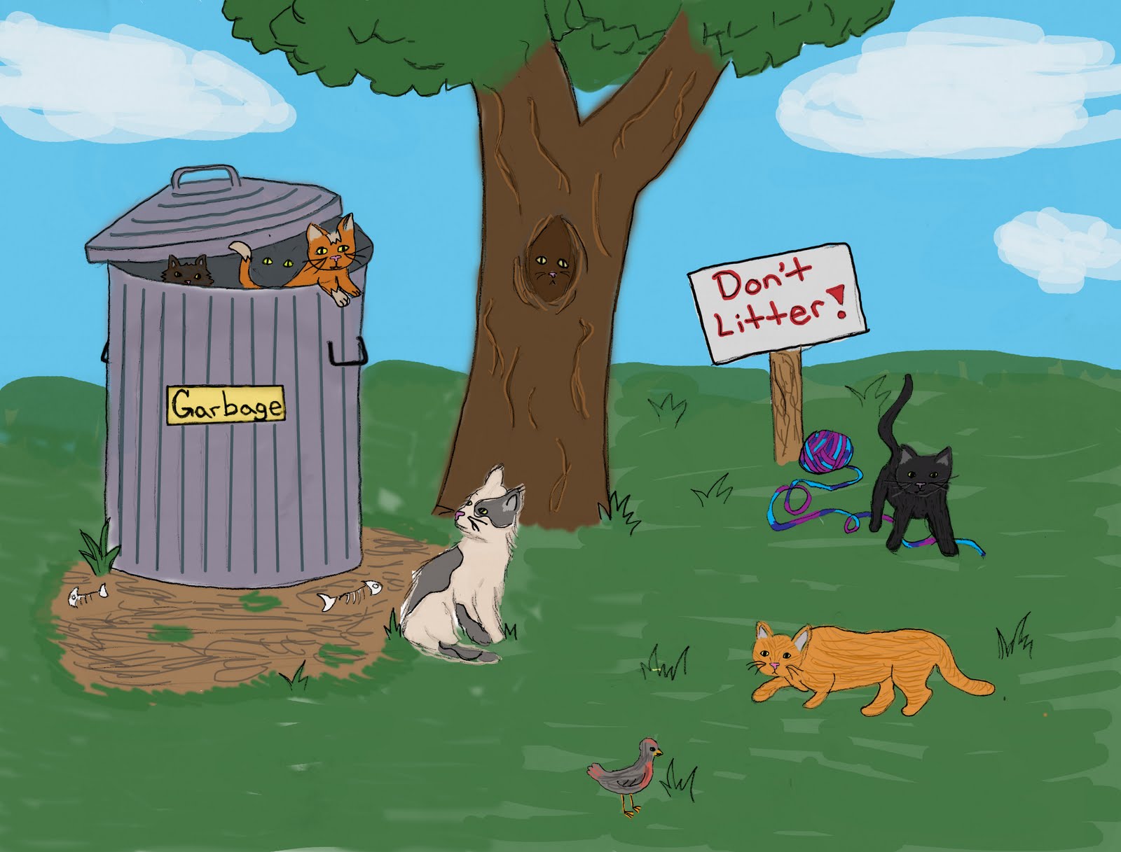 NCHS Computer Assisted Arts Kitty Litter Pun )