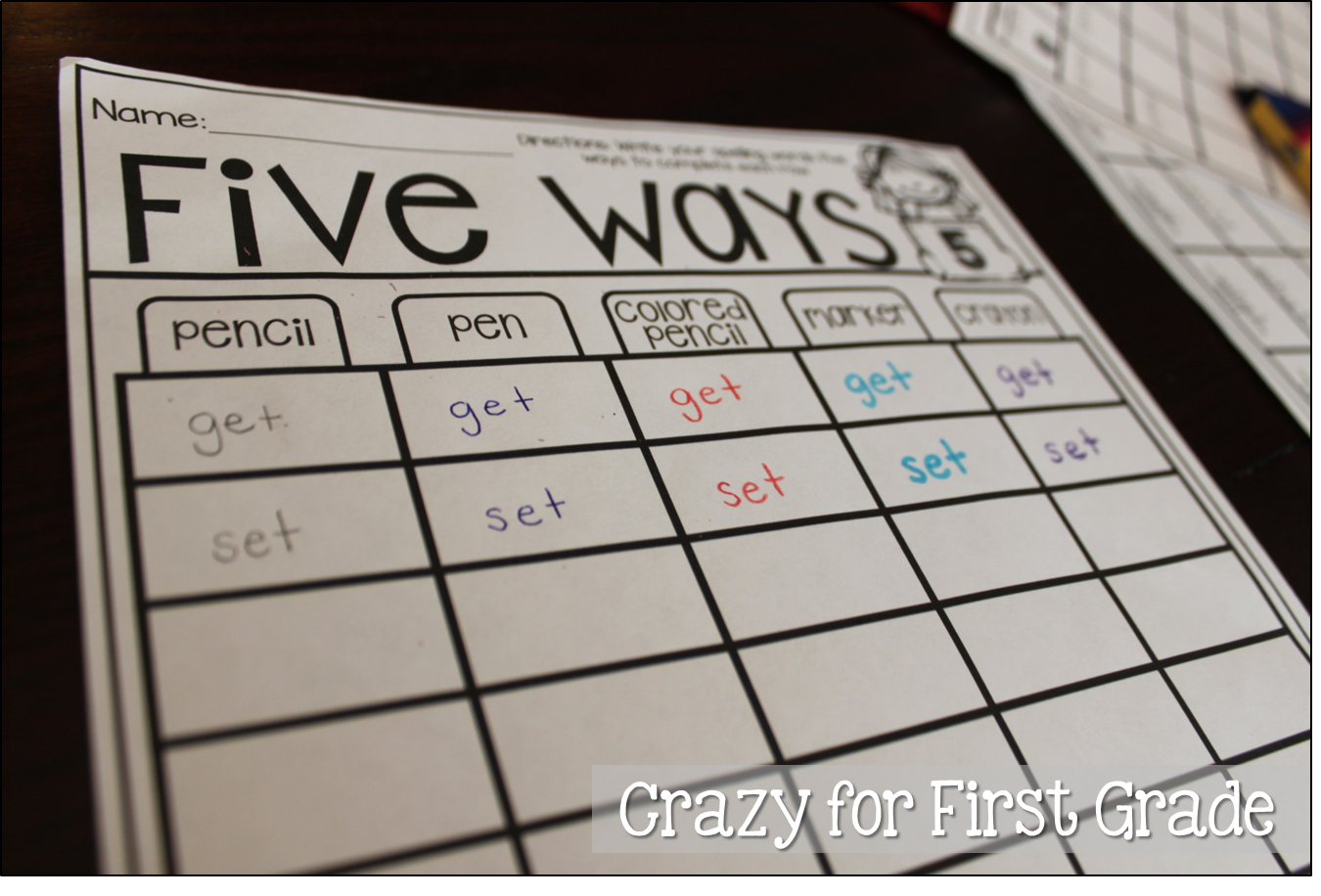 Crazy for First Grade Word Work Stations