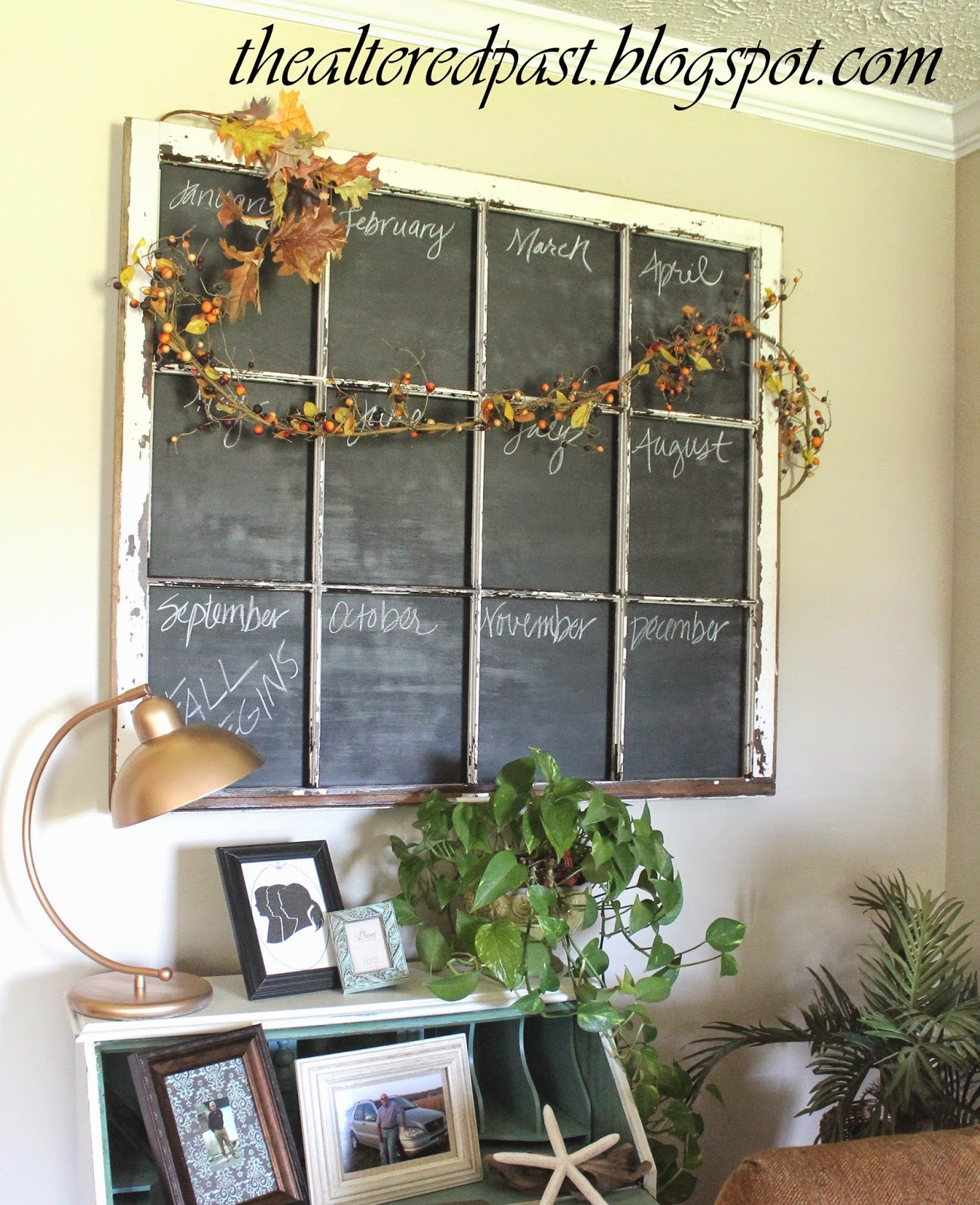 Spain Hill Farm Old Window Repurposed into a Chalkboard Calendar