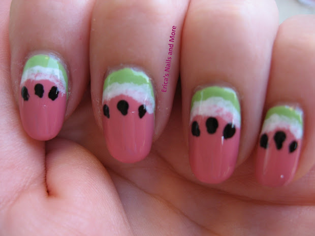 erica's nails and notd watermelon